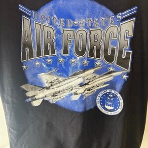 Peel Ruby United States Air Force Fighter Jet Black T-Shirt  XL